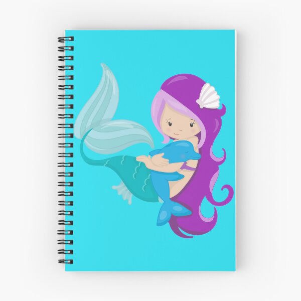 Item preview, Purple Haired Mermaid Hugging a Baby Dolphin designed and sold by PacifierCity.