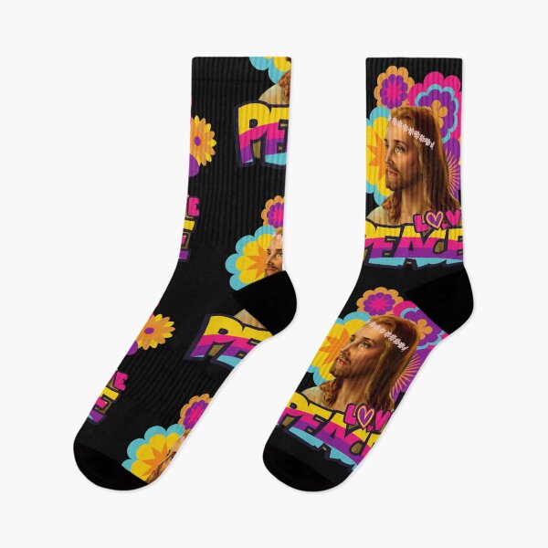 Item preview, Jesus Love and Peace Hippy Flower Vintage Retro Design designed and sold by Beluved.