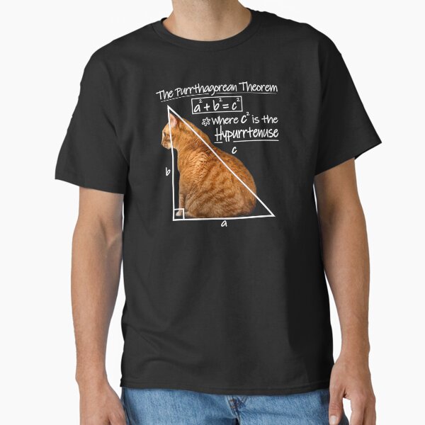 Item preview, Purrthagorean Theorem of the Hypurrtenuse (for darker backgrounds) designed and sold by RawSunArt.