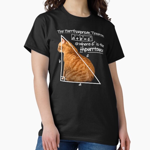 Item preview, Purrthagorean Theorem of the Hypurrtenuse (for darker backgrounds) designed and sold by RawSunArt.