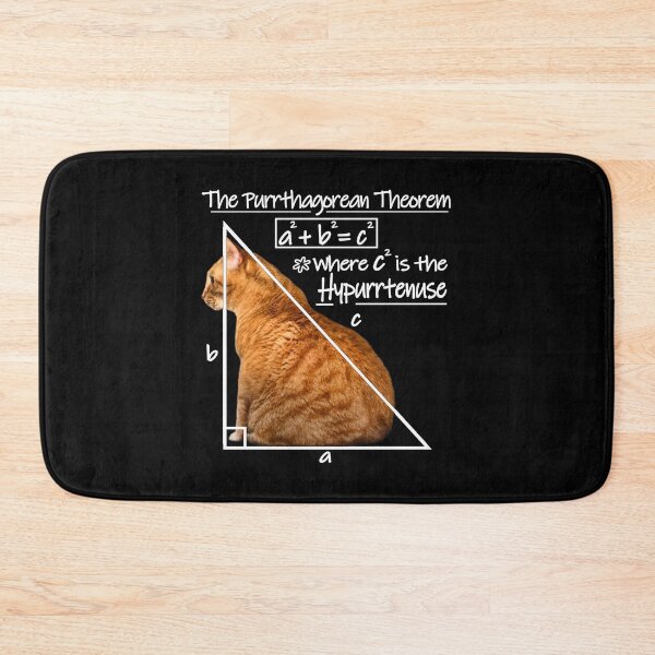 Item preview, Purrthagorean Theorem of the Hypurrtenuse (for darker backgrounds) designed and sold by RawSunArt.