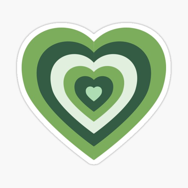 Corazón verde de las chicas superpoderosas Pegatina