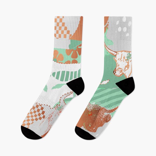 Item preview, 70's pattern Cow Stampede in Green and copper designed and sold by Eejee-SK.