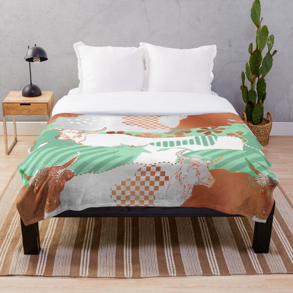 Item preview, 70's pattern Cow Stampede in Green and copper designed and sold by Eejee-SK.