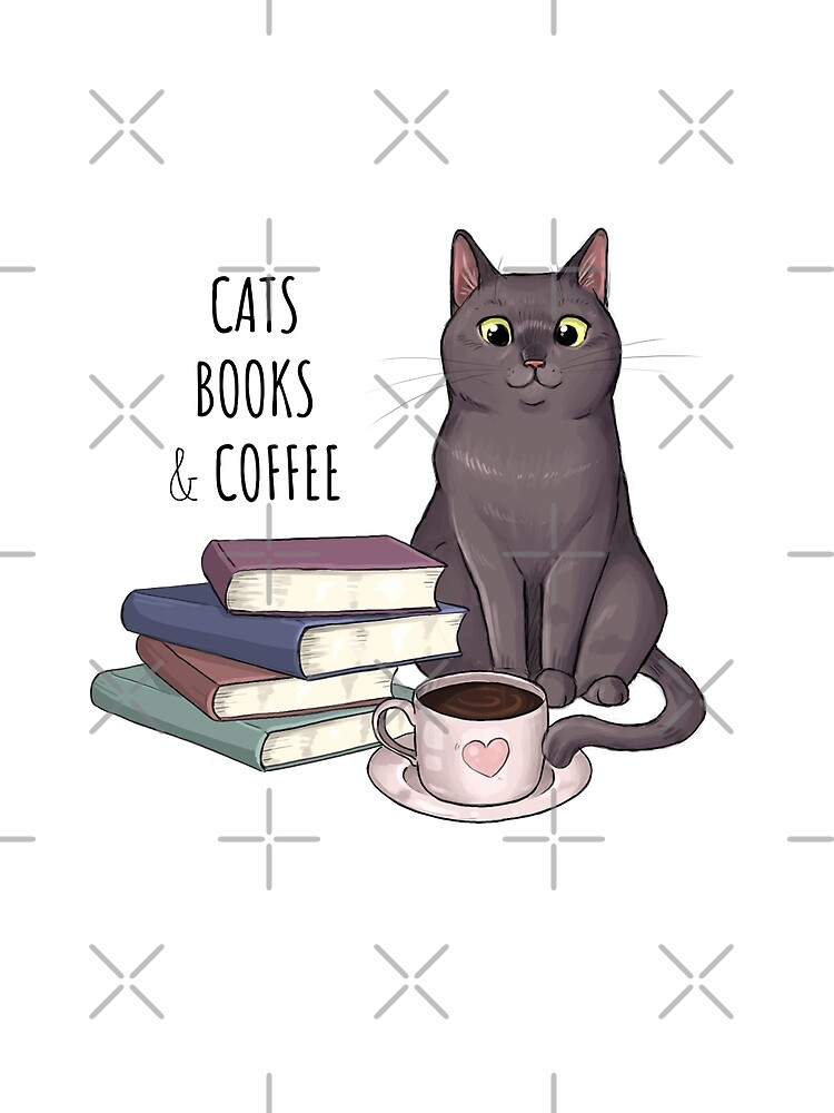 Cats, book and coffee | Greeting Card