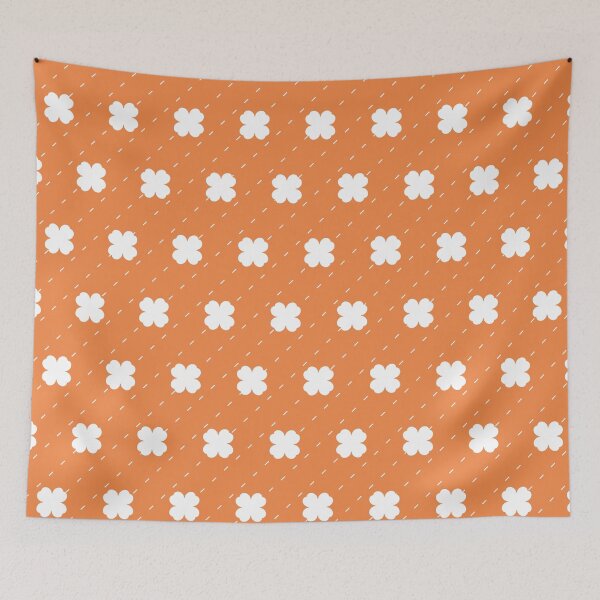 Item preview, Irish Clover Pattern with Ireland Orange Background designed and sold by ClaudiaGrosso.