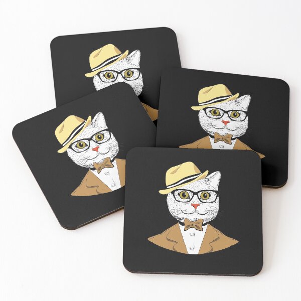 Item preview, Smart Cat Wearing Glasses Bow Tie designed and sold by Dressed For  Duty.