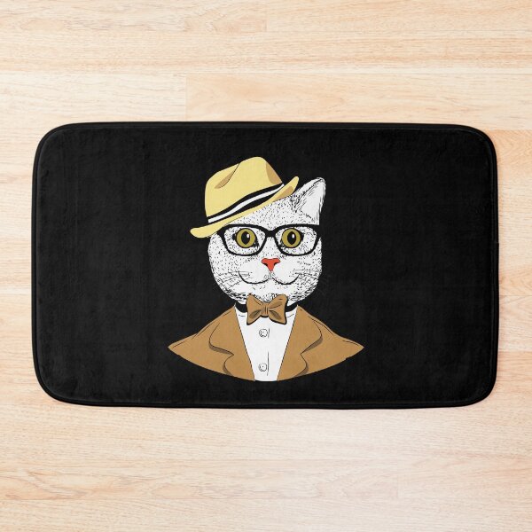 Item preview, Smart Cat Wearing Glasses Bow Tie designed and sold by Dressed For  Duty.