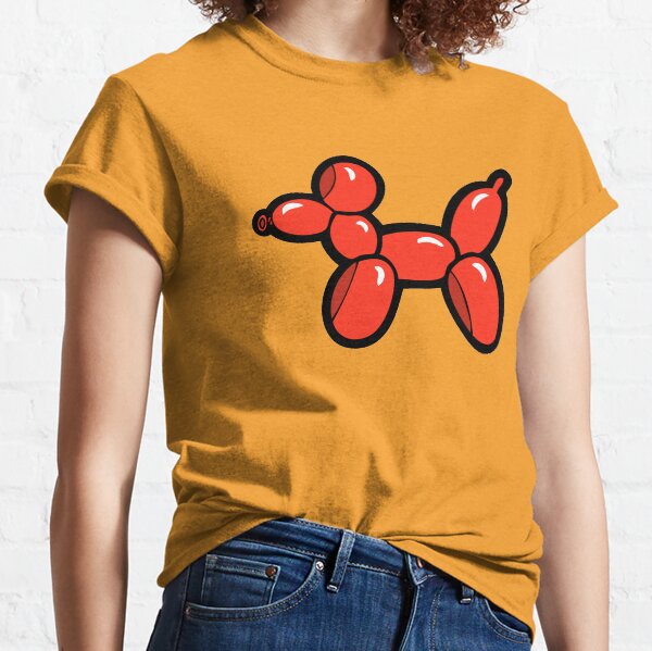 Balloon Animal Dogs Pattern in Yellow Classic T-Shirt