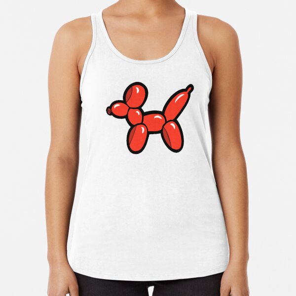 Balloon Animal Dogs Pattern in Yellow Racerback Tank Top