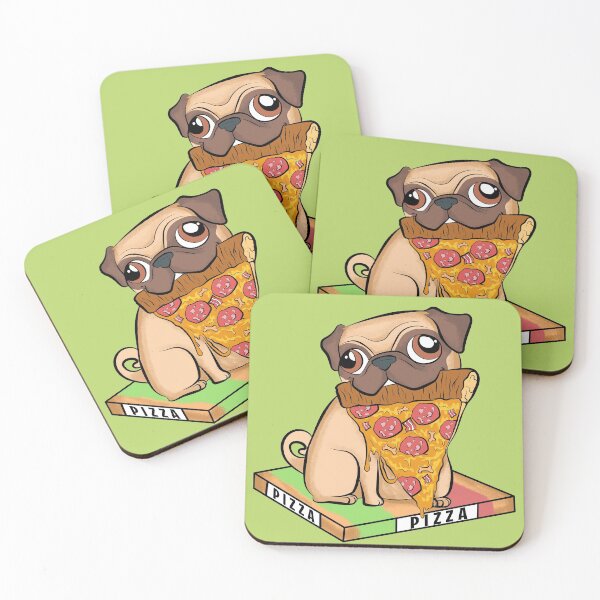Item preview, pug pizza dog cute pugs fun pizza love designed and sold by V A R G A S S T Y L E.