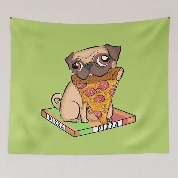 Item preview, pug pizza dog cute pugs fun pizza love designed and sold by V A R G A S S T Y L E.