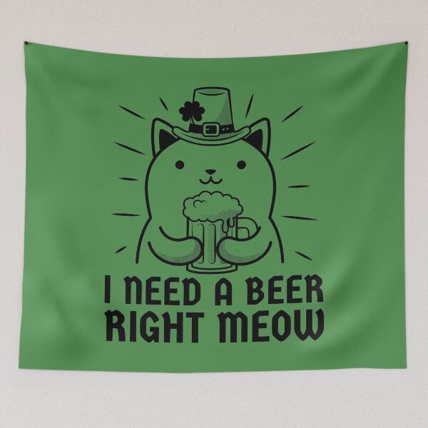 Item preview, I Need A Beer Right Meow - Funny St. Patrick's Day Cat designed and sold by alancrapopod.