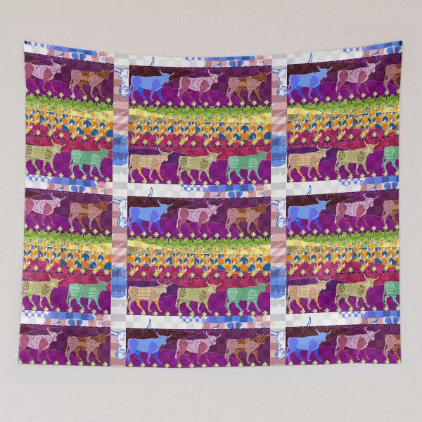 Item preview, Patchwork Oxen - Cow in a field  - Alternative Funky color designed and sold by Eejee-SK.