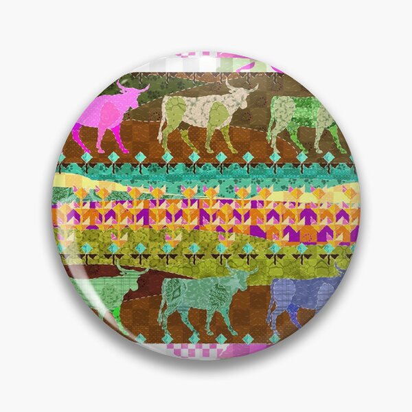 Item preview, Patchwork Oxen - Cow in a field  - Alternative Funky color 2 designed and sold by Eejee-SK.