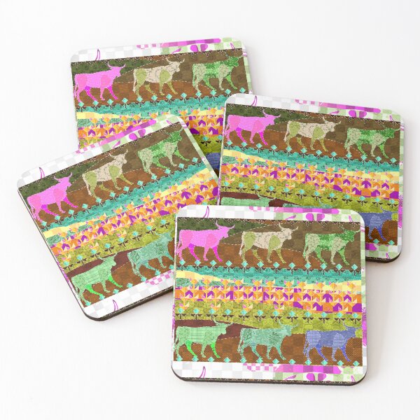 Item preview, Patchwork Oxen - Cow in a field  - Alternative Funky color 2 designed and sold by Eejee-SK.