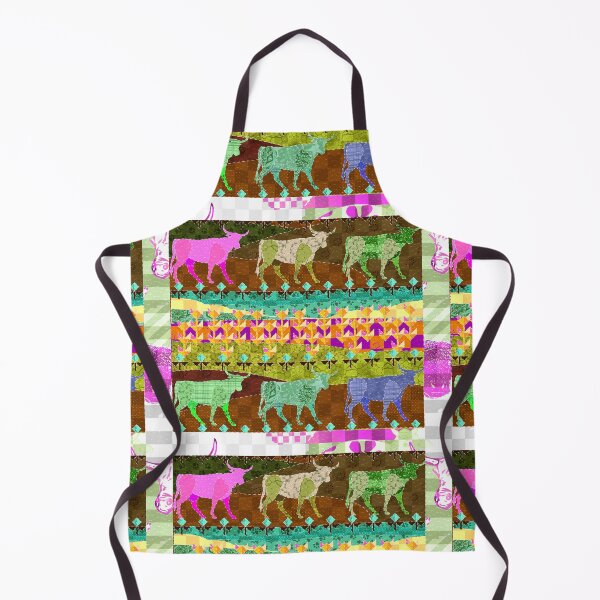Item preview, Patchwork Oxen - Cow in a field - Alternative Funky color 2 designed and sold by Eejee-SK.