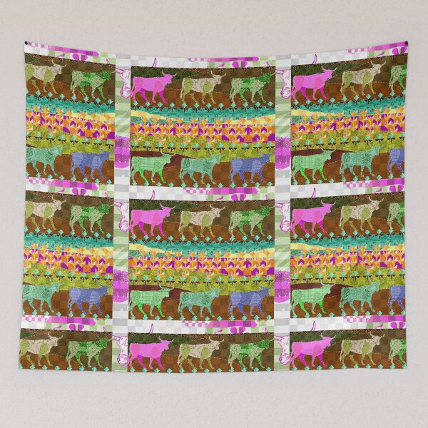 Item preview, Patchwork Oxen - Cow in a field  - Alternative Funky color 2 designed and sold by Eejee-SK.