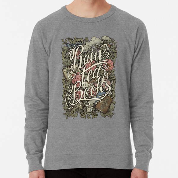 Rain, Tea & Books - Color version Lightweight Sweatshirt