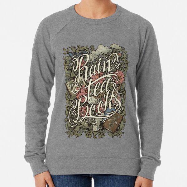 Rain, Tea & Books - Color version Lightweight Sweatshirt