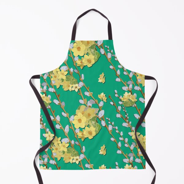 Item preview, Pussy Willows and Marsh Marigold diagonal - Mint Background designed and sold by Eejee-SK.