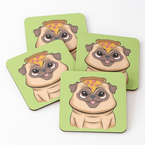 Item preview, pug and pizza funny puppies cute pugs fun pizza love designed and sold by V A R G A S S T Y L E.