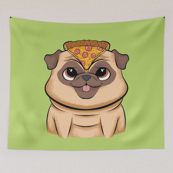 Item preview, pug and pizza funny puppies cute pugs fun pizza love designed and sold by V A R G A S S T Y L E.