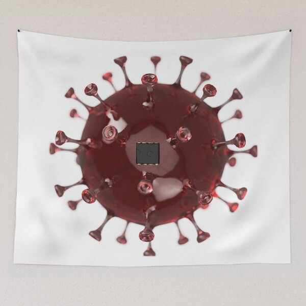 Item preview, Computer virus - coronavirus with a microchip embedded designed and sold by Simon Bugler.