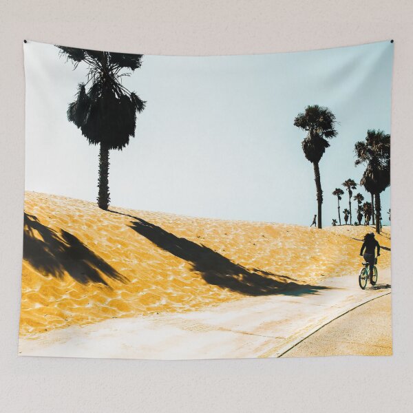 Item preview, palm tree and sandy beach at Oxnard Beach, California, USA designed and sold by Mrvell.
