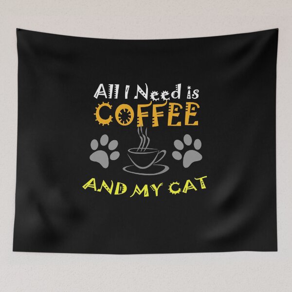 Item preview, all i need is coffee and my cat and coffee lover gifts designed and sold by amedo14.