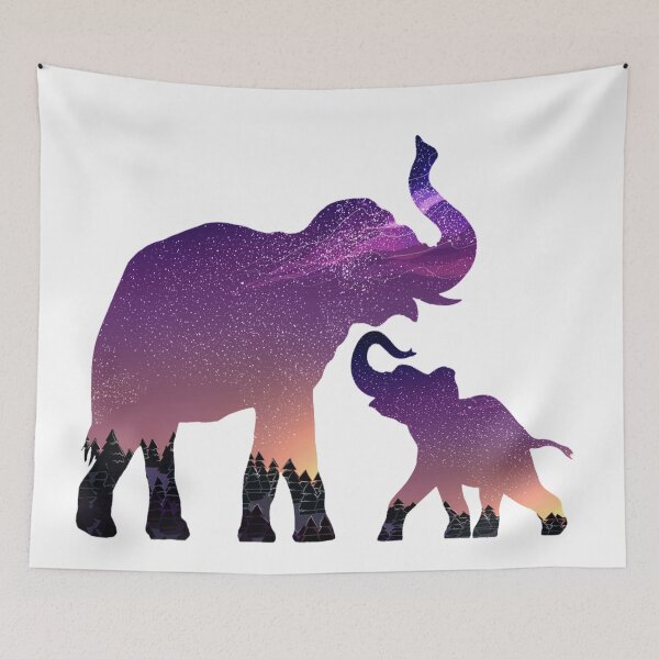Item preview, Watercolor Elephant with galaxy designed and sold by virillanissa.