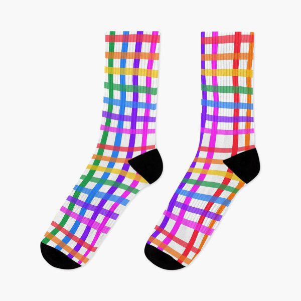 Item preview, Bright rainbow plaid designed and sold by LittleBettyMakes.