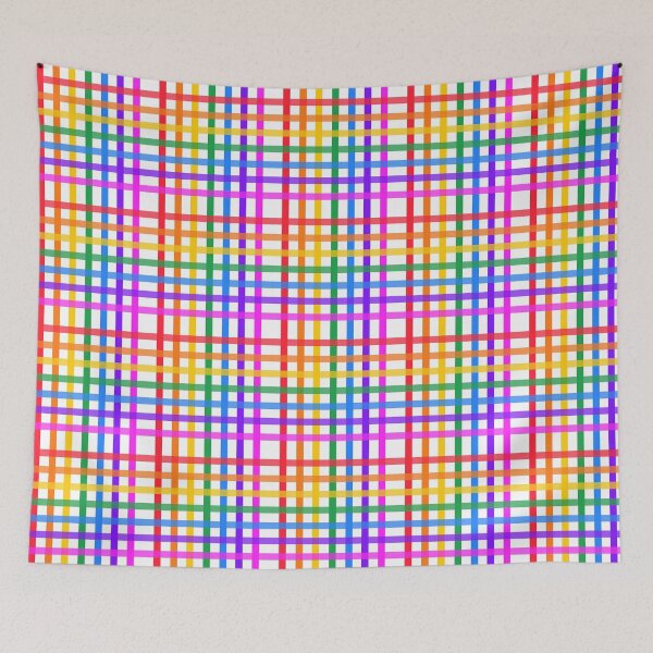 Item preview, Bright rainbow plaid designed and sold by LittleBettyMakes.