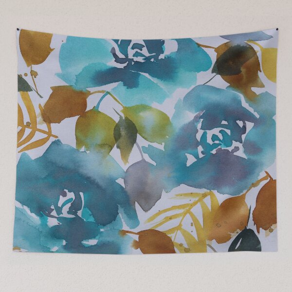 Item preview, Blue Roses Watercolor designed and sold by Karlena Lewin Studio.