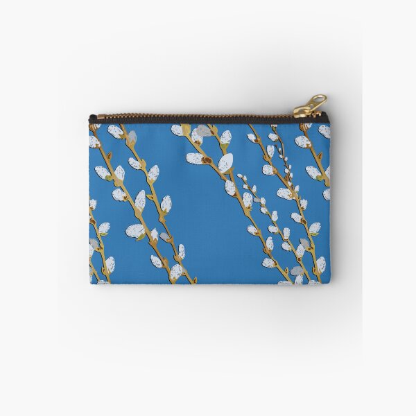 Item preview, Branches of Pussy Willows diagonal - French Blue Background designed and sold by Eejee-SK.