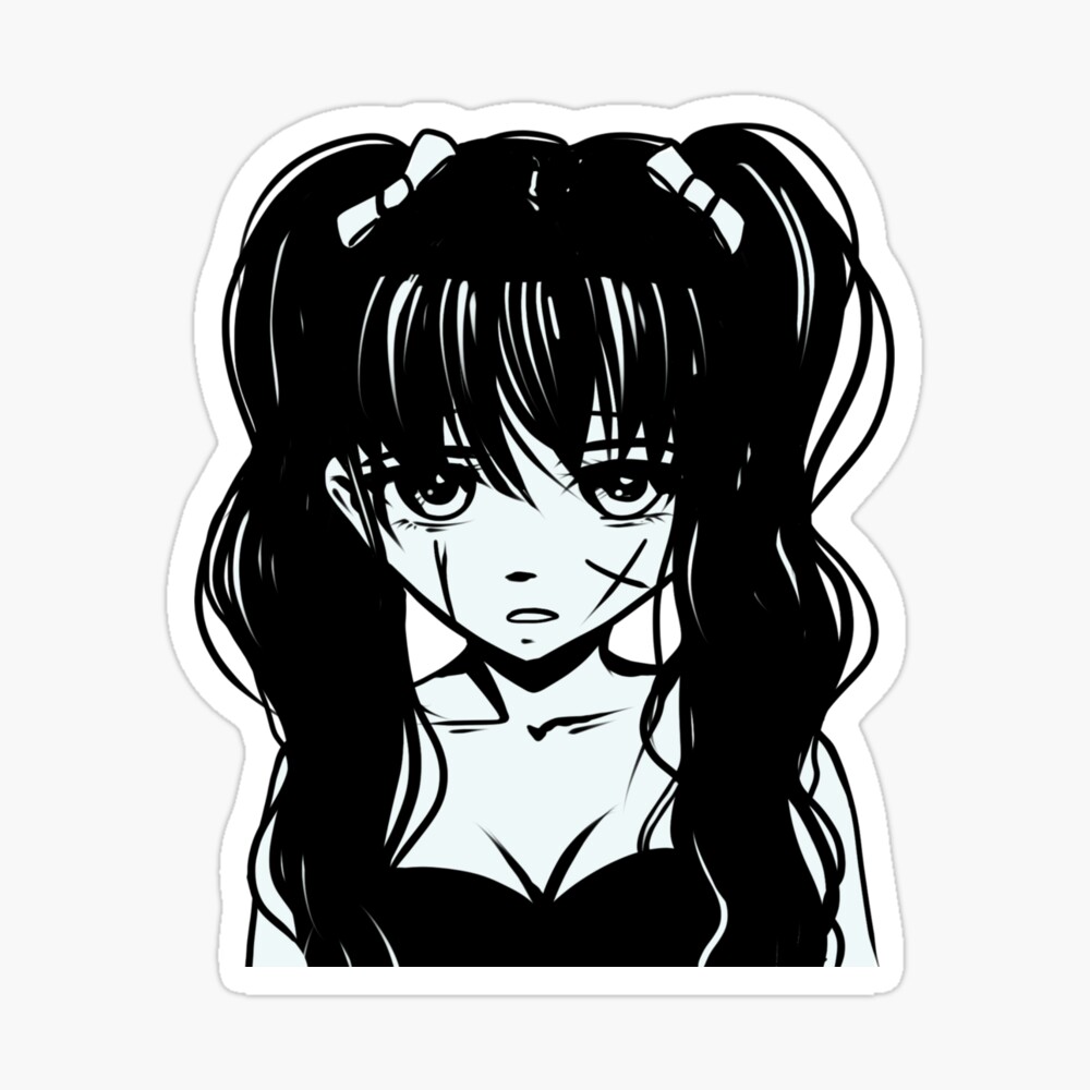 𝐀𝐍𝐈𝐌𝐄 𝐈𝐂𝐎𝐍  Gothic anime girl, Anime monochrome, Emo