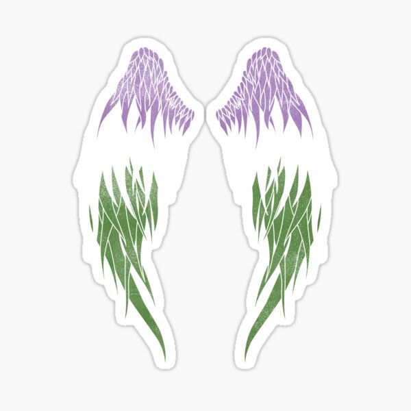 Genderqueer Flag - Angel Wings Sticker