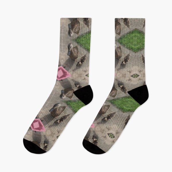 Item preview, Duck Group: Duck Mother with Duckling, Green Grass and Pink Knee designed and sold by RoseAromas.