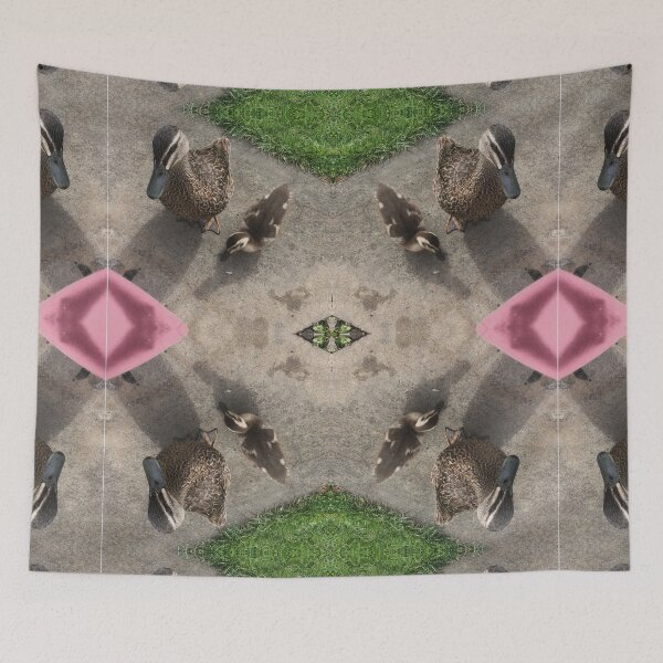 Item preview, Duck Group: Duck Mother with Duckling, Green Grass and Pink Knee designed and sold by RoseAromas.