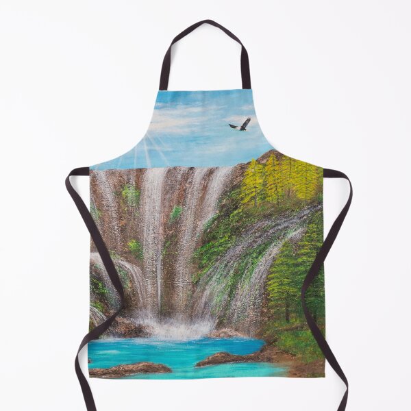 Item preview, Calming and Relaxing Turquoise Lake Waterfall Artwork designed and sold by Ilana Khoshsima.