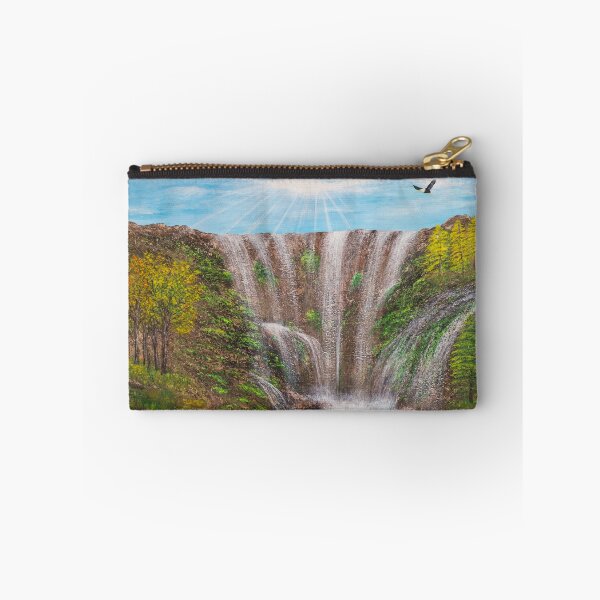 Item preview, Calming and Relaxing Turquoise Lake Waterfall Artwork designed and sold by Ilana Khoshsima.