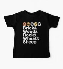 Helvetica Settlers of Catan: Brick, Wood, Rock, Wheat, Sheep | Board Game Geek Ampersand Design Baby Tee