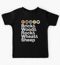 Helvetica Settlers of Catan: Brick, Wood, Rock, Wheat, Sheep | Board Game Geek Ampersand Design Kids Tee