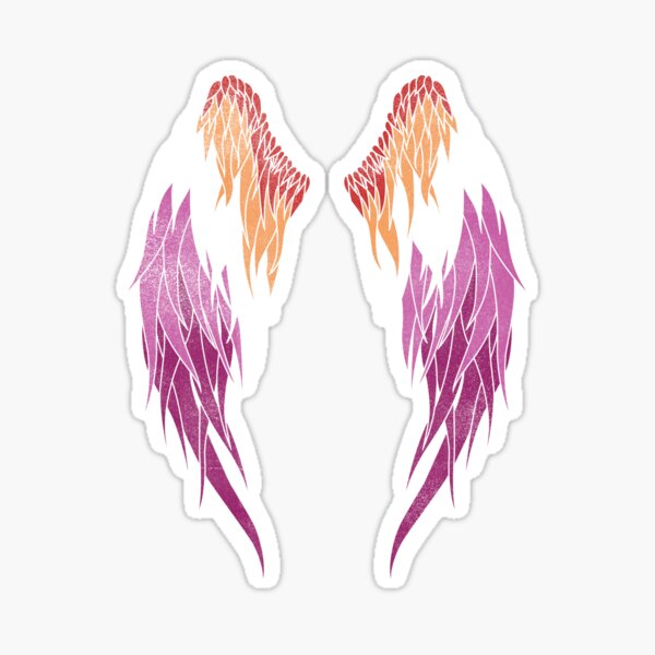 Lesbian Flag - Angel Wings Sticker
