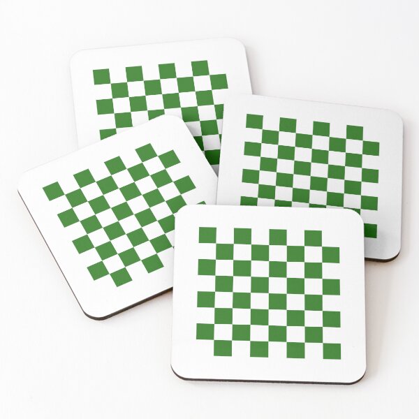 Item preview, Green and White Square Chessboard or Checker Board Grid Pattern designed and sold by RKA-Products.