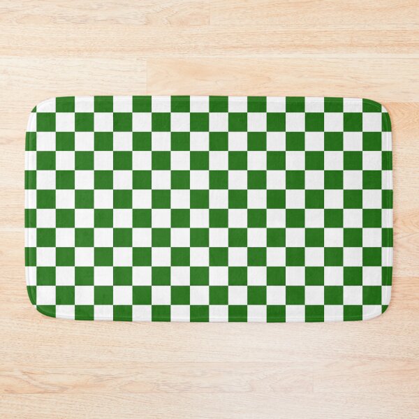 Item preview, Green and White Square Chessboard or Checker Board Grid Pattern designed and sold by RKA-Products.