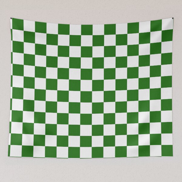 Item preview, Green and White Square Chessboard or Checker Board Grid Pattern designed and sold by RKA-Products.