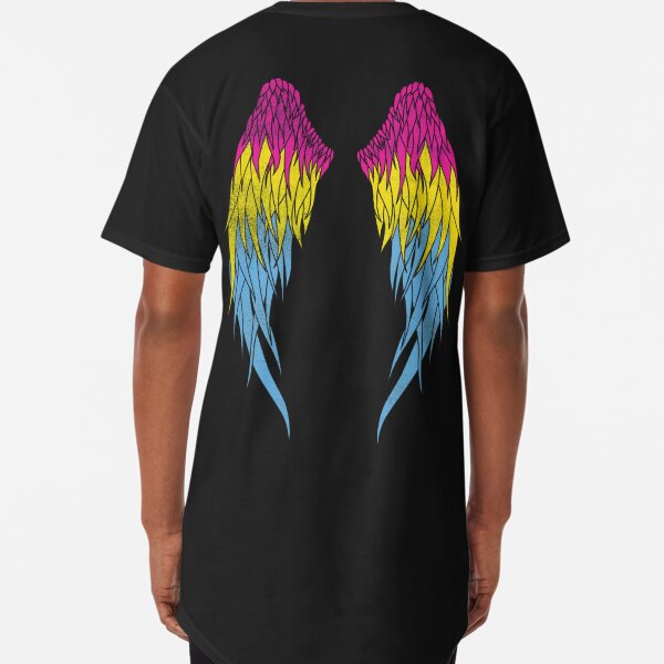 Pansexual Flag - Angel Wings Long T-Shirt
