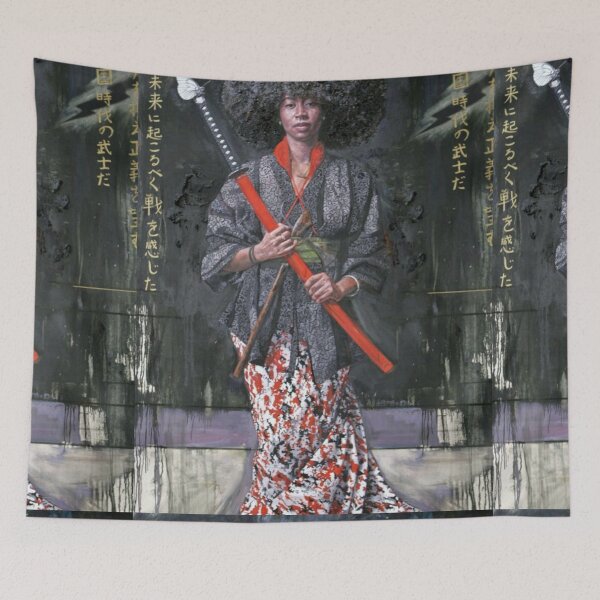 Item preview, Beautiful Afro Samurai New York Graffiti Street Art Photo Design designed and sold by boopsblunt.