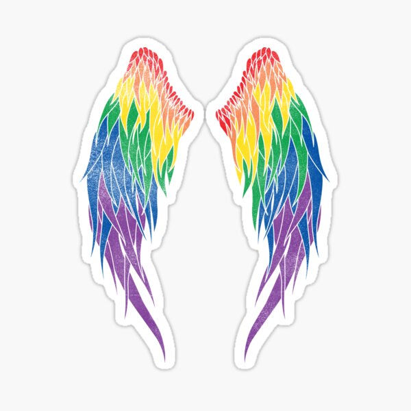 Pride Flag - Angel Wings Sticker